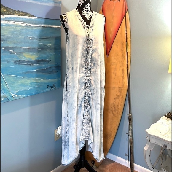👢Nine West Jeans,Sinfully Soft Lyocell Dress, Incredible Material,Lace-Up Front - Picture 1 of 10